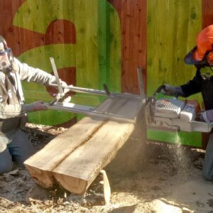 Chainsaw Milling an Oak Tree