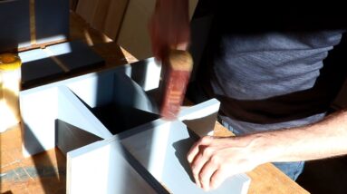 Designing and making a hall tree entryway cabinet.