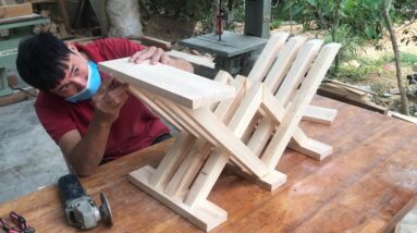 Amazing Woodworking Idea From Scrap Wood // Reclaimed Pallet Wood Cafe Table  - DIY!