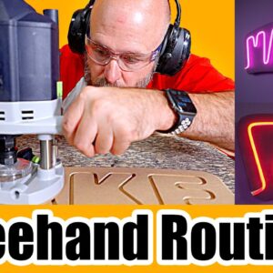 Learn how to freehand route and make neon LED signs. Woodworking tutorial.