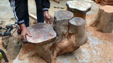 Top Woodworking Ideas For Garden // How To Turn Dry Trees Into Rustic Cafe Tables And Chairs
