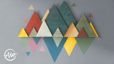 DIY Accent Wall Art | How To Make 3D Painted Wood Mountain Wall Art