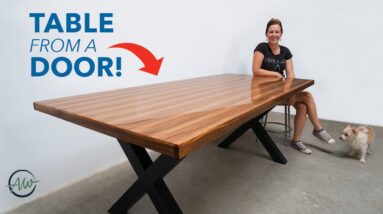 DIY Kitchen Table from a DOOR!! One Day Table Build | Cheap and Easy