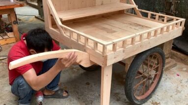 Useful Woodworking Project From Recycled Wood  How To Make Food Stalls And Wagons