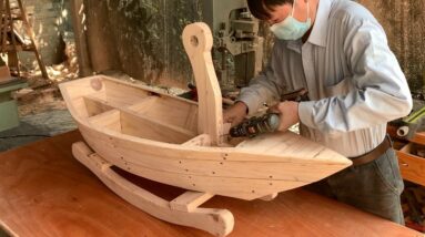 Great Dad Builds A Rocking Boat For His Daughter // Great Woodworking Ideas