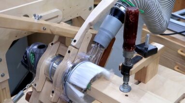 Fitting the new flip-open dust hood to my wooden pantorouter