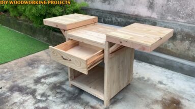 Perfect Woodworking Project // How To Build A Portable Miter Saw Station With Full Features