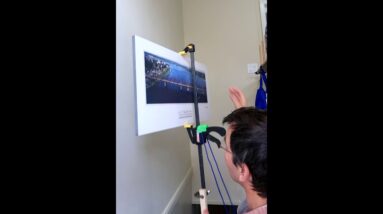 Hanging a picture out of reach with a clamp #shorts