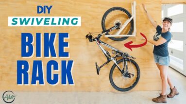 How To Build A Wall Mounted Bike Rack That SWIVELS! | Space Saving DIY