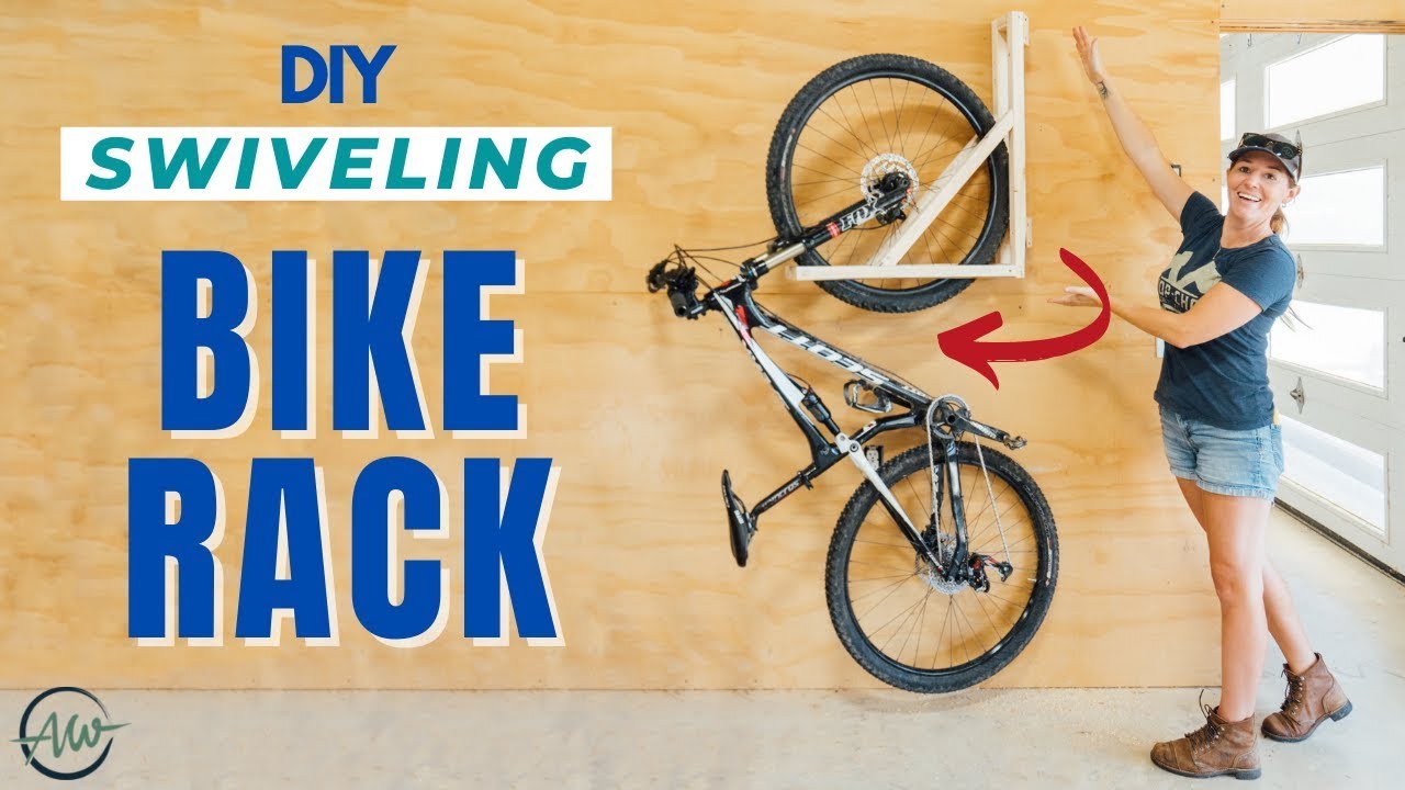How To Build A Wall Mounted Bike Rack That SWIVELS! Space Saving DIY
