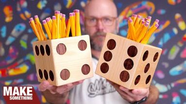 How to make dice pencil holders. Easy woodworking project.