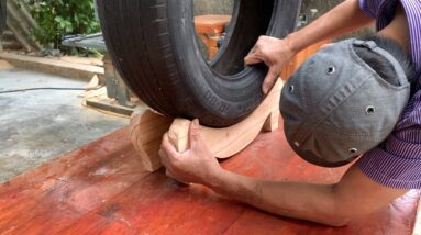 A Unique Design Idea Never Seen Before // Perfect Reuse Project From Tires And Scrap Wood