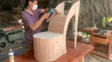 Creative DIY Woodworking Ideas From Pallet Wood  DIY A Unique Chair Shaped Like Giant High Heels