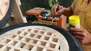Project To Reuse Wooden Pallets And Scrap Tires // DIY Unique Chair That Amazes Everyone Who Sees It