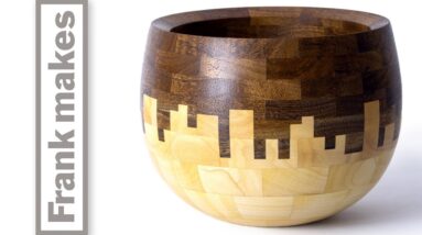 Making a Walnut and Maple Cityscape Bowl