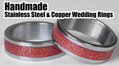 Making Stainless Steel Wedding Rings With Copper Inlay