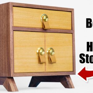 Miniature cabinet with a secret. Easy woodworking project.