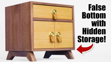 Miniature cabinet with a secret. Easy woodworking project.