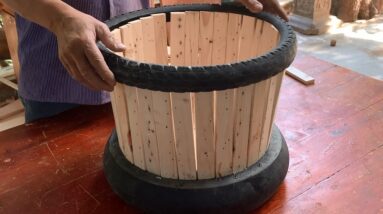 Unique Decorative Woodworking Ideas // How To Make Flower Pots From Cheap Recycled Materials - DIY!