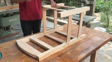 2 in 1 Smart Woodworking Idea // How To Make A Simple And Useful Table Chair Combination - DIY!