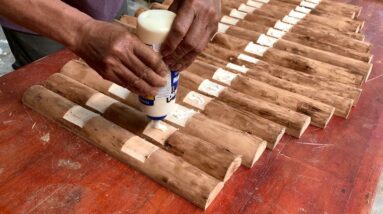 Realizing Woodworking Ideas With Basic Tools // How To Build A Sturdy Table From Reclaimed Hardwood