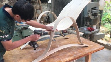 Very Skillful Woodworking Skill Of The Craftsman // How To Make A Beautiful Modern Bow Spring Chair.