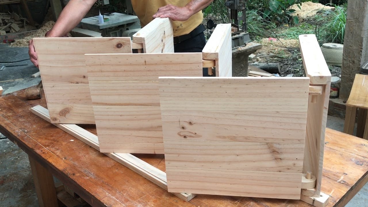 Woodworking From Extremely Creative Pallets // DIY Folding Racks ...