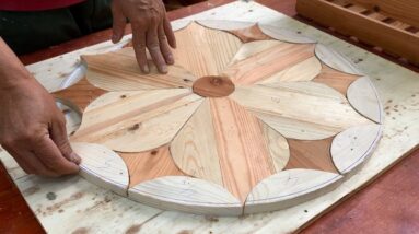Unique DIY Wooden Table From Recycled Wood #shorts TikTok