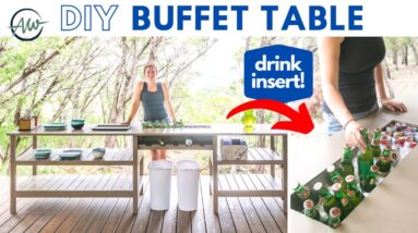 How To Build A Buffet Table With Storage! | DIY Woodworking | Outdoor Kitchen