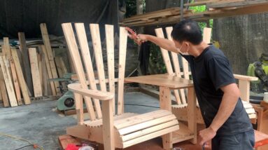 The Most Perfect Woodworking Plan // Double Adirondack Chair With Digital Format Built in Desk