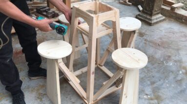 Woodworking Project From Extremely Smart Pallets // How To Build Tables And Chairs For Small Spaces.