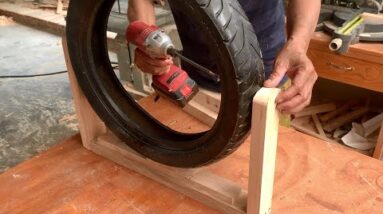 Very Unique Woodworking Recycling Ideas // How To Make A Clock From Discarded Wood And Tires