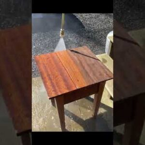 Pressure washing the Outdoor End Tables I Made last year #shorts