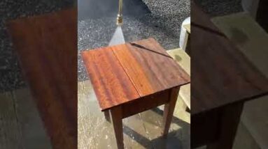 Pressure washing the Outdoor End Tables I Made last year #shorts