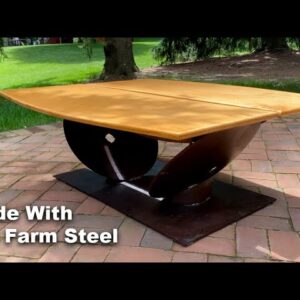 Coffee Table Made with Old Farm Steel - Farm Tools