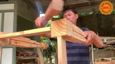 DIY Woodworking Projects // How To Make A Beautiful Table From Recycled Wood With Unique Legs