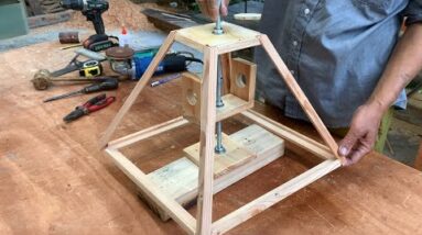 High Art DIY Woodworking Project // DIY Beautiful Floor Lamp For Living Room Space