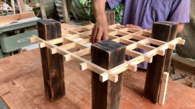 Modern Beautiful Simple Coffee Table Design // Amazing DIY Woodworking Ideas From Recycled Wood