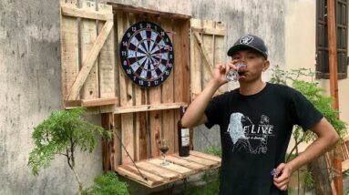 How To Make A Darts Cabinet Out Of Old Wooden Pallets // DIY Project For Everyone!