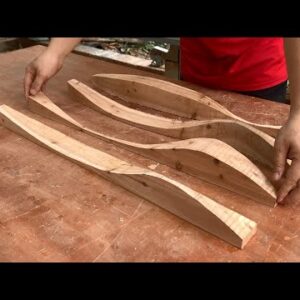 Woodworking Art And Ideas // How To Turn A Straight Wooden Bar Into A Table Leg With Amazing Curves