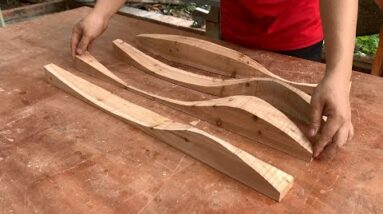 Woodworking Art And Ideas // How To Turn A Straight Wooden Bar Into A Table Leg With Amazing Curves