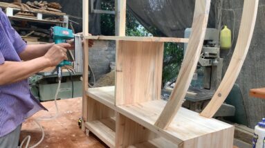 Interior Design Project From Cheap Wood // DIY Beautiful Modern Wooden Decorative Shelves