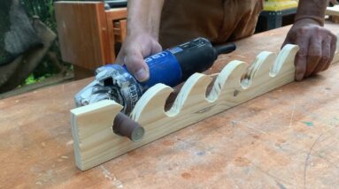 Simple Woodworking Ideas For Anglers // How To Make A Easy Wall mounted Fishing Rod Display Stand