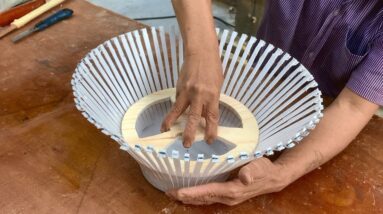 Very Smart Woodworking Recycling Ideas // How To Make Floor Lamps From Wood And Recycled Items