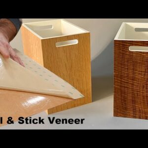 Make a Wooden Waste Basket - Peel and Stick Veneer - How to Woodworking