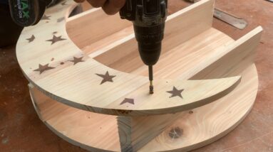 Useful Wall Decoration Ideas // How To Make A Rustic Wooden Shelf In The Shape Of A Moon