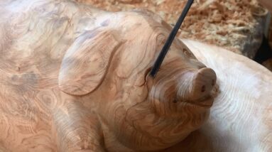 Skillful Wood Carving Techniques Of Young Craftsmen // Sculpting A Surprisingly Cute Pig