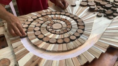Super Creative Artistic DIY WoodworkingIdeas // How To Make A Very Beautiful Spiral Pattern Table