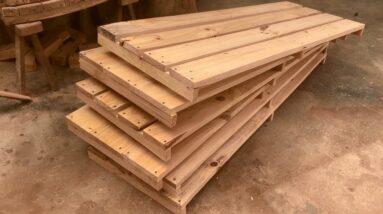 Reuse Utility Wood From Old Pallets // How To Make Easy Storage Shelves With The Lowest Cost