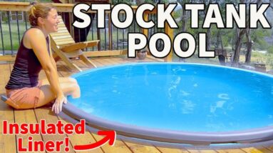 DIY Stock Tank Pool in a Deck